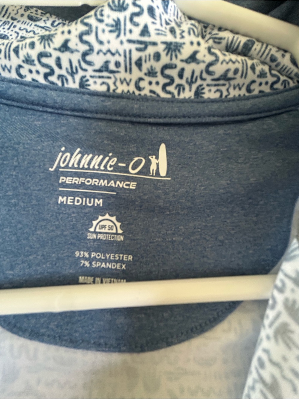 johnnie-O Men's Lightweight Performance Shirt Jacket in Navy Blue Quarter Zip